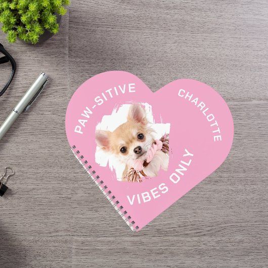 ポジティブな犬の写真の女の子 ノートブック