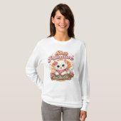 ポジティブな猫のロングTシャツ Tシャツ (正面フル)