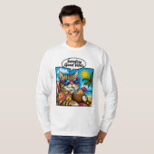 ポジティブな猫 Tシャツ (正面フル)
