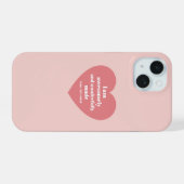 ポジティブな聖書の詩の肯定 ピンクのハート かわいい iPhone 15ケース (裏面横)