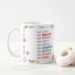 ポジティブな肯定の花スタイル コーヒーマグカップ
