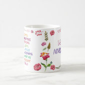 ポジティブな肯定の花スタイル コーヒーマグカップ (中央)