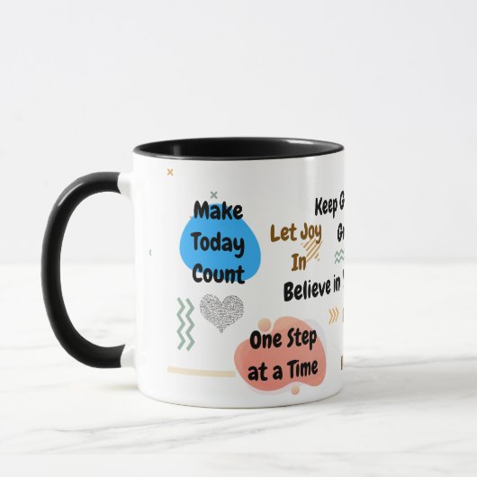 ポジティブな肯定文カラフルなマインドセットマグ マグカップ (左)