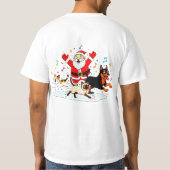 ポジティブな追いかけっこ: サンタの楽しい冒険 Tシャツ (裏面)