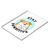 ポジティブを保て 面白い犬のスマイリングパンダ ノートブック (左側)