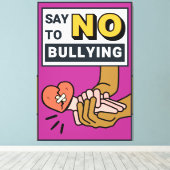 ポジティブ引用文 – いじめなし キャンバスプリント (インサイチュ (ウッドフロア))