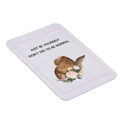 ポジティブ引用文Be Yourself with女性のカーボーイHat マグネット (右側)