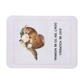 ポジティブ引用文Be Yourself with女性のカーボーイHat マグネット (横)