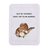 ポジティブ引用文Be Yourself with女性のカーボーイHat マグネット (縦)