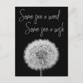 ポジティブ思考の名言を飾る タンポポ ポストカード (正面)