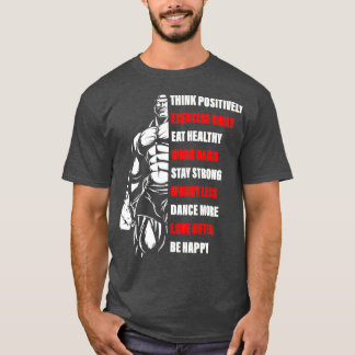 ポジティブ考えエクササイズデイリージム Tシャツ