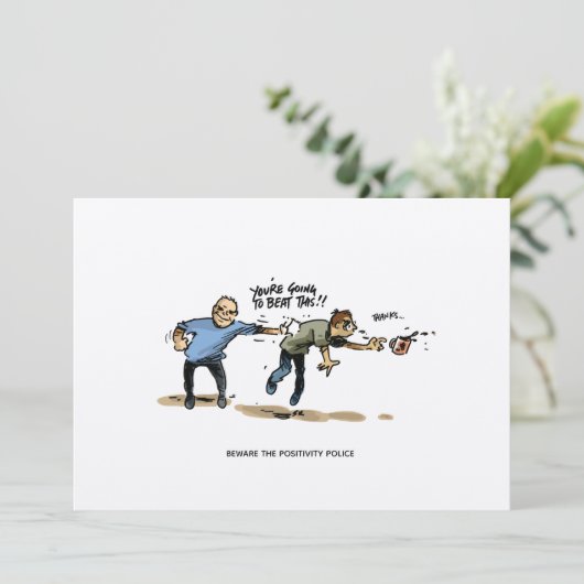 ポジティブ警察おもしろいがん漫画カード (スタンド正面)