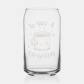 ポジティブ・ティーおもしろい・キュートなお茶好き ガラス缶 (正面)