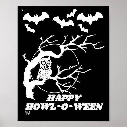 ポスおもしろいター「HAPPY HOWL-O-WEEN」 ポスター (正面)