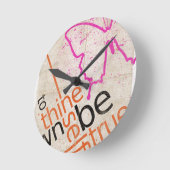 ポスやる気を起こさせるター ラウンド壁時計 (傾斜)