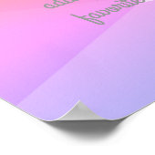 ポスカスタムターあなたの引用文ピンクとグレーを追加 ポスター (角)