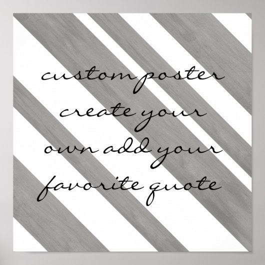 ポスカスタムターはグレーとホワイトに自分の引用文を追加 ポスター (正面)