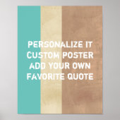 ポスカスタムターは自分の引用文を追加ストライプする ポスター (正面)
