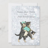 ポスキャッツアクアシルバースパークル結婚式招待状 招待状 (正面)