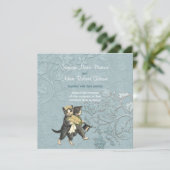 ポスキャッツアクアブルー結婚式招待状 招待状 (スタンド正面)