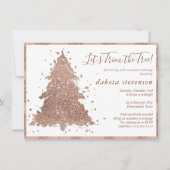 ポスクリスマス | Glamバラ金ゴールドツリーのトリムパーティー シーズンカード (正面)