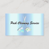 ポスクリーニングサービスメタリックアイスブルーテンプレート 名刺 (裏面)