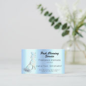 ポスクリーニングサービスメタリックアイスブルーテンプレート 名刺 (スタンド正面)