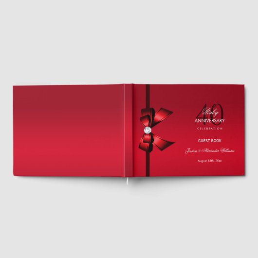 ポスジェムボウ&リボン40結婚周年記念 ゲストブック (全面)