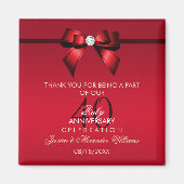 ポスジェムボウ&リボン40結婚周年記念 マグネット (正面)