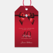 ポスジェムボウ&リボン40th誕生日 ギフトタグ (正面)
