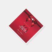 ポスジェムボウ&リボン40th誕生日 スタンダードカクテルナプキン (角)