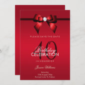 ポスジェムボウ&リボン40th誕生日 セーブザデート (正面/裏面)