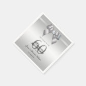 ポスジェムボウ&リボン60結婚周年記念 スタンダードカクテルナプキン (角)