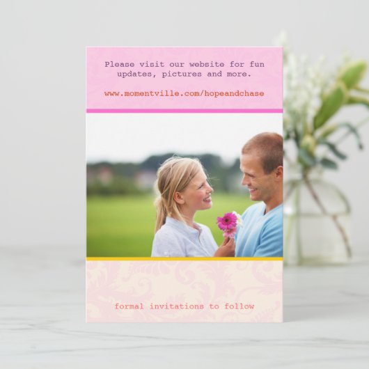 ポスタお洒落ースタイル写真結婚式の日付を保存 セーブザデート (スタンド正面)