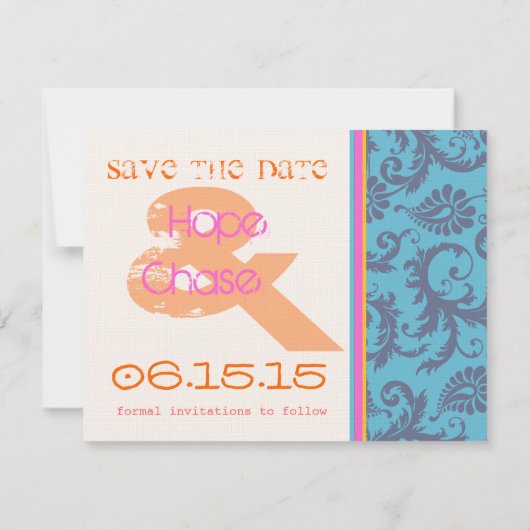 ポスタお洒落ースタイル写真結婚式の日付を保存 セーブザデート (裏面)