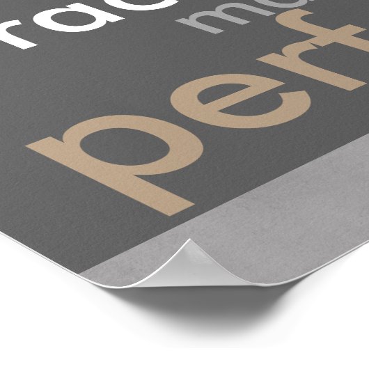 ポスタやる気を起こさせるーの練習は完璧な引用文 ポスター (角)