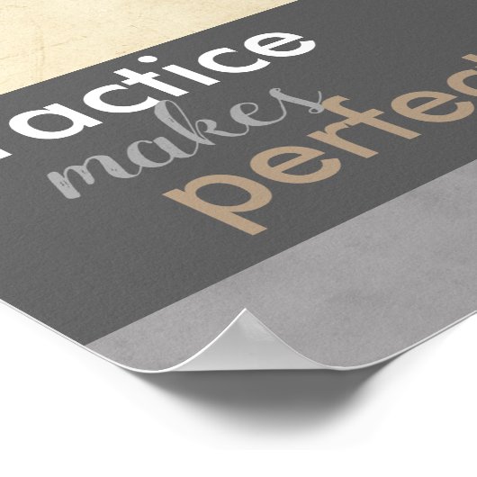 ポスタやる気を起こさせるーの練習は完璧な引用文 ポスター (角)