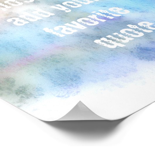 ポスタカスタムーは、独自の引用文ブルーの水色を追加 ポスター (角)