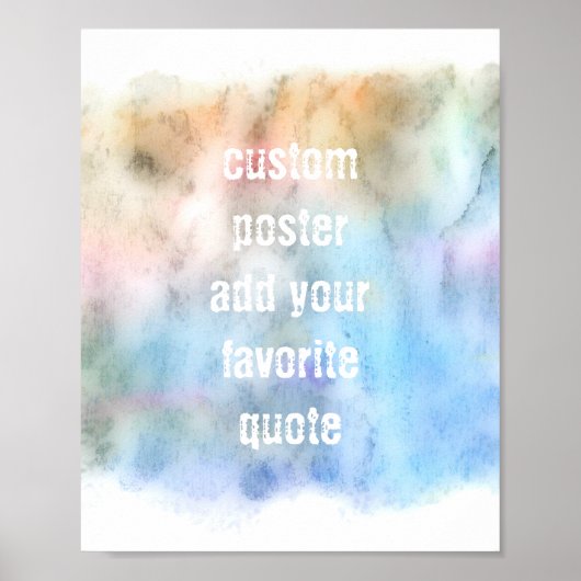 ポスタカスタムーは、独自の引用文ブルーの水色を追加 ポスター (正面)