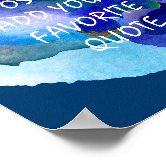 ポスタカスタムーは、独自の引用文ブルーの水色を追加 ポスター (角)