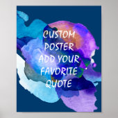 ポスタカスタムーは、独自の引用文ブルーの水色を追加 ポスター (正面)
