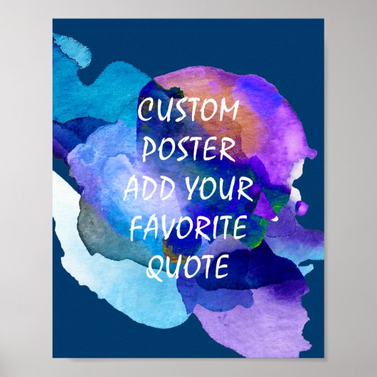 ポスタカスタムーは、独自の引用文ブルーの水色を追加 ポスター (正面)