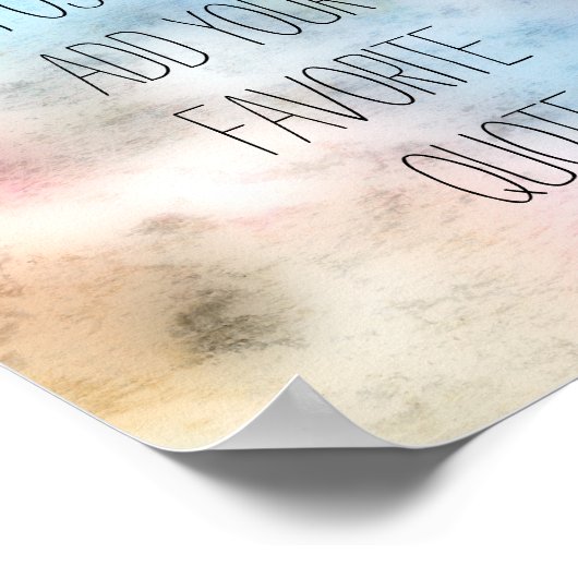 ポスタカスタムーは、独自の引用文ブルーの水色を追加 ポスター (角)