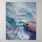 ポスタカスタムーは、独自の引用文ブルーの水色を追加 ポスター (正面)