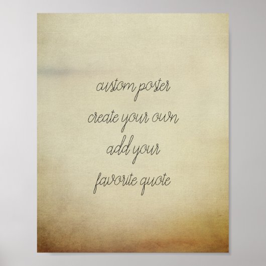ポスタカスタムーを追加する独自の引用文ヴィンテージスタイル ポスター (正面)