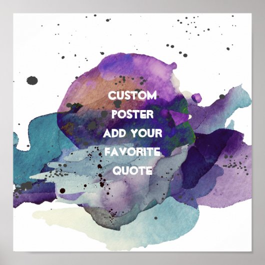 ポスタカスタムーを追加する独自の引用文水カラーデザイン ポスター (正面)