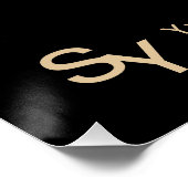 ポスタカスタムーサインティール（緑がかった色）金ゴールド黒モダンテンプレート ポスター (コーナー)