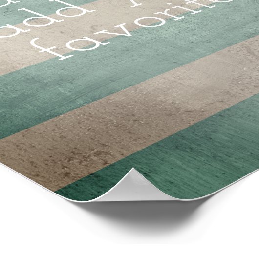 ポスタカスタムーポスターあなたの引用文の粗末なシックなストライプ ポスター (角)