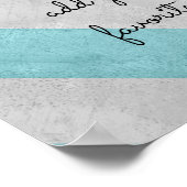 ポスタカスタムーポスターあなたの引用文の粗末なシックなストライプ ポスター (角)