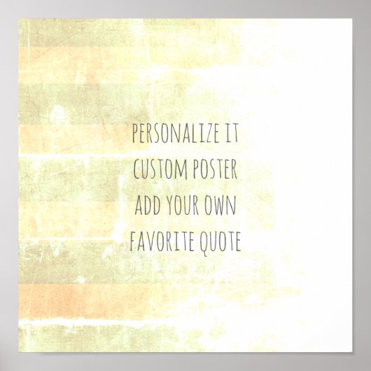 ポスタカスタムーポスターあなたの引用文の粗末なシックなストライプ ポスター (正面)